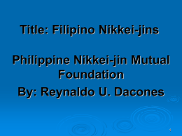 Title: Filipino Nikkei-jins
