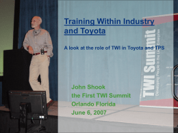 John Shook's presentation