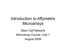 Analysis of Affymetrix Microarrays