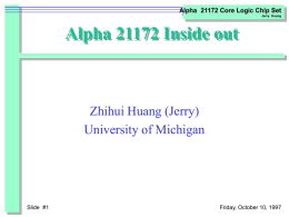 Alpha 21172 Chipset - University of Michigan