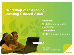 Workshop 2 - Microsoft - Partners in Learning Toolkit