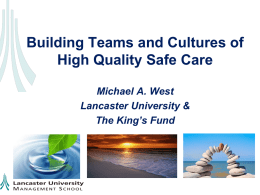 Building Teams and Cultures of High Quality