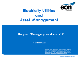 An Overview of Electricity Utility Asset Management