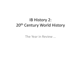 IB History 2: 20th Century World History