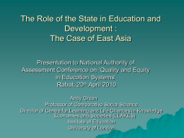 Education and Development in East Asia