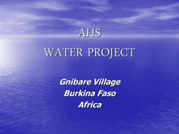 AHS WATER PROJECT