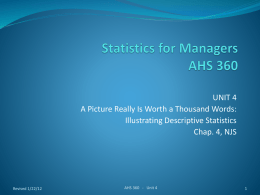 Statistics for Managers AHS 360