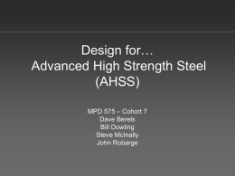 Design for Ultra High Strength Steel (UHSS)