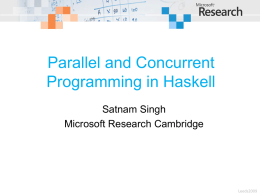 Concurrency and Parallelism in Haskell