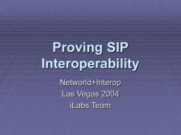 Proving SIP Interoperability