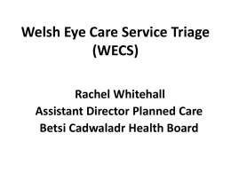 WECS Triage - Vision in Wales