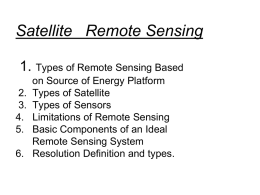 Satellite Remote Sensing 1.Types of Remote Sensing Based