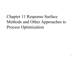 Chapter 11 Response Surface Methods and Other Approaches