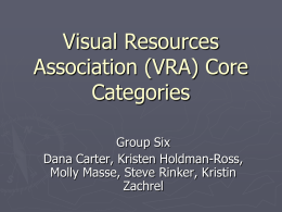 Visual Resources Association ( VRA ) Core Categories