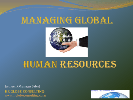 MANAGING GLOBAL HUMAN RESOURCES