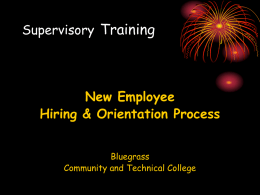 Supervisory Training - Bluegrass Community and Technical