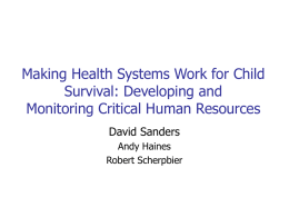 DRAFT HR FOR CHILD SURVIVAL