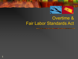 Fair Labor Standards Act - Human Resources and Payroll