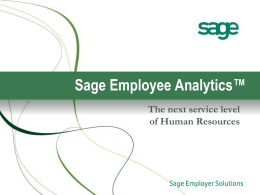 Sage Employee Analytics™