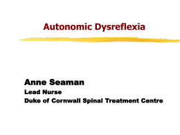 Autonomic Dysreflexia - Duke of Cornwall Spinal Treatment