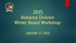 2015 Alabama Division UDC Workshop
