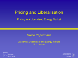 Pricing and Liberalisation Pricing in a Liberalised Energy