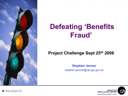 Defeating ‘Benefits Fraud – Stephen Jenner