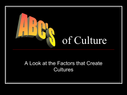ABC’s of Culture