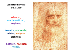 Leonardo da Vinci: 1452-1456 “Renaissance Man”