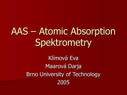 AAS – Atomic Absorbing Spektrometry