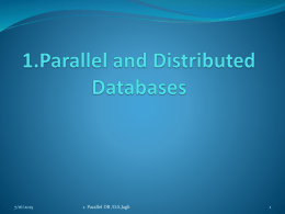 1.Parallel and Distributed Databases