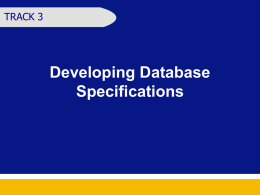 Developing Database Specifications