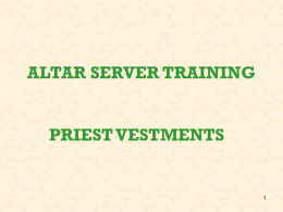 ALTAR SERVER TRAINING - Catechism in PowerPoint