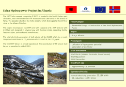 Small Hydropower Plant Dikanc in Kosovo The region gains