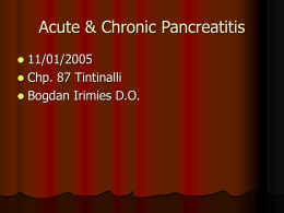 Acute & Chronic Pancreatitis