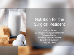 Surgical Nutrition of 23 July 2008 by H. Barron and S. Hansen