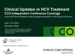 Clinical Updates in HCV Treatment CCO Independent
