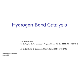 Hydrogen Bond Catalysis - Test Page for Apache Installation