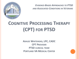 Workshop: Cognitive Processing Therapy