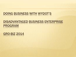 Doing Business with WYDOT’s DBE Program