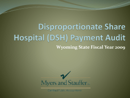 Disproportionate Share Hospital (DSH) Training