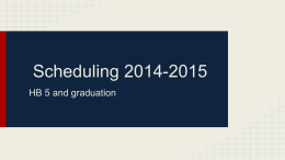 Scheduling 2014-2015