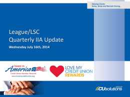 League/LSC Quarterly IIA Update