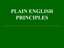 PLAIN ENGLISH FOR LAWYERS Richard C. Wy
