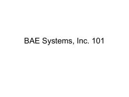 BAE Systems, Inc. 101