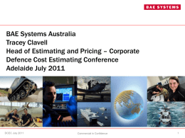 BAE Systems Australia Tracey Clavell Head of Estimating