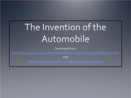 The Invention of the Automobile