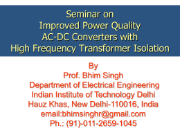 A Lecture on Improve Power Quality Converters