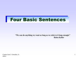 The Four Basic Sentences