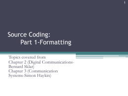 Source Coding: Part 1